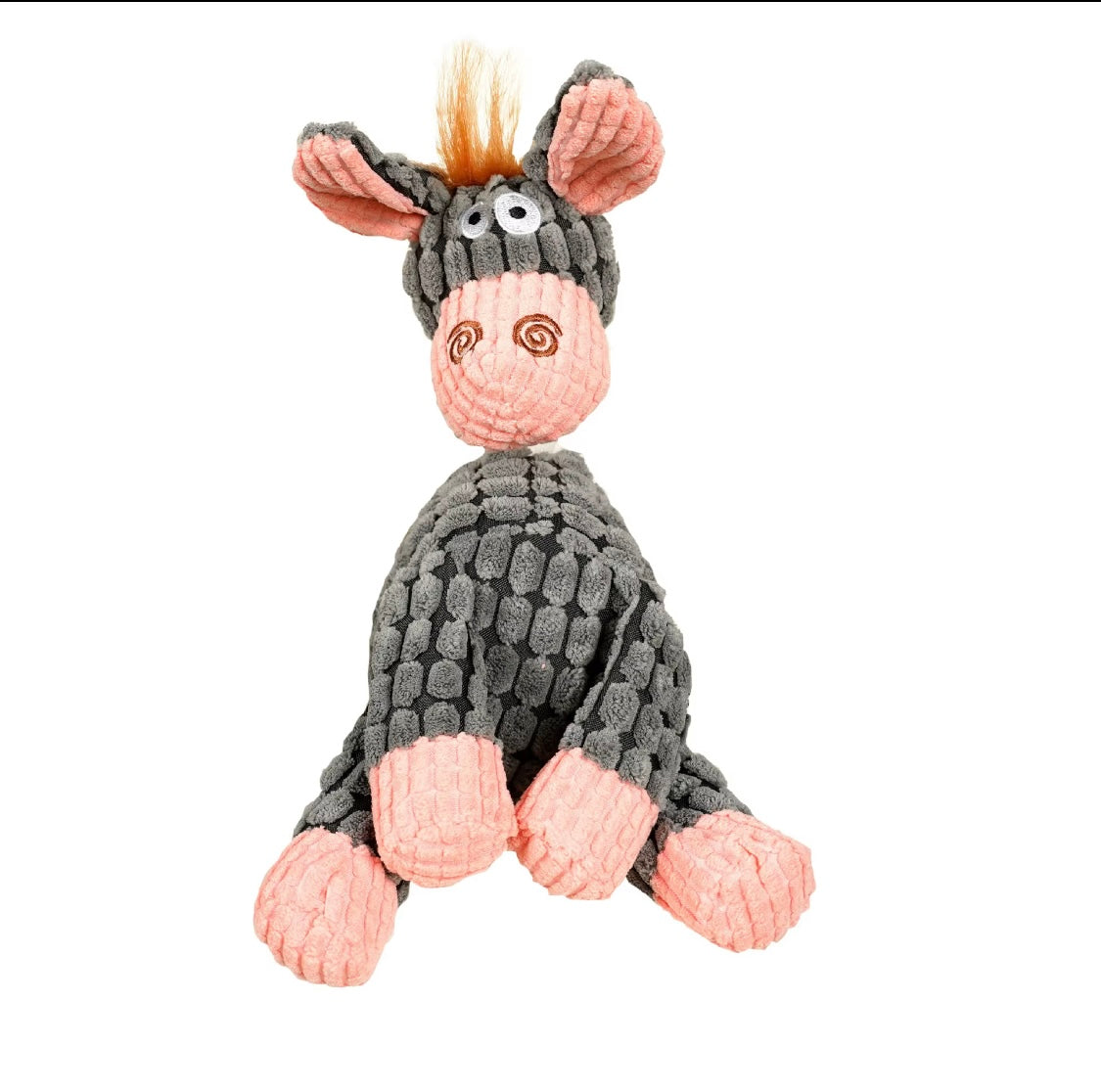 Hundeplüschtier Hund grau-rosa